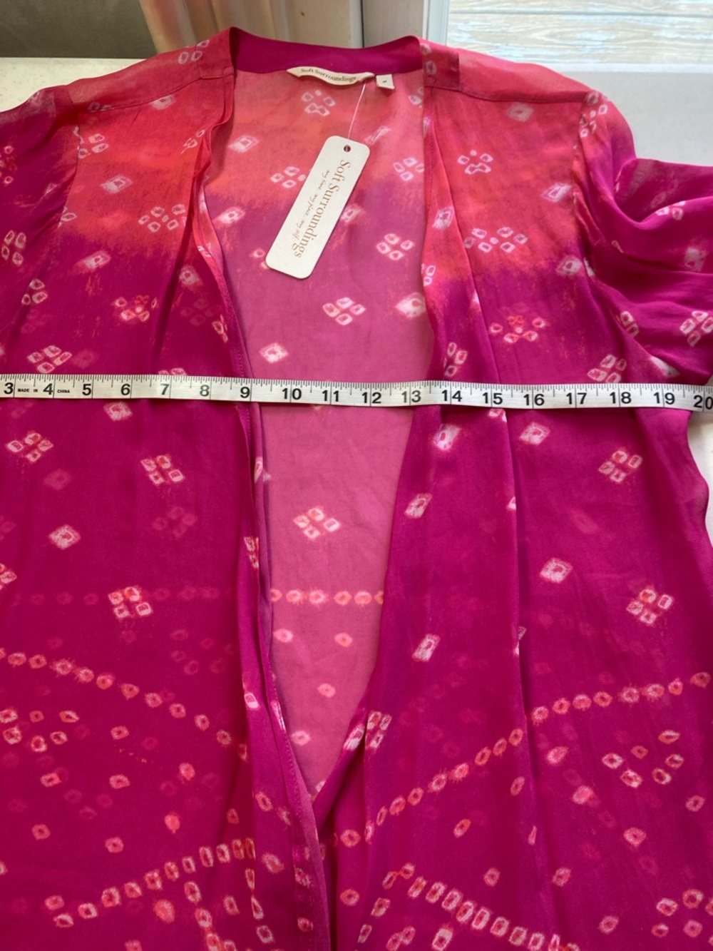 Soft Surroundings Pink to Magenta Ombre Open Kimono - Picture 8 of 9